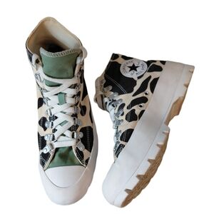 Converse Chuck Taylor Women's  Platform Camouflage Cow Print Hgh Top Sneakers
